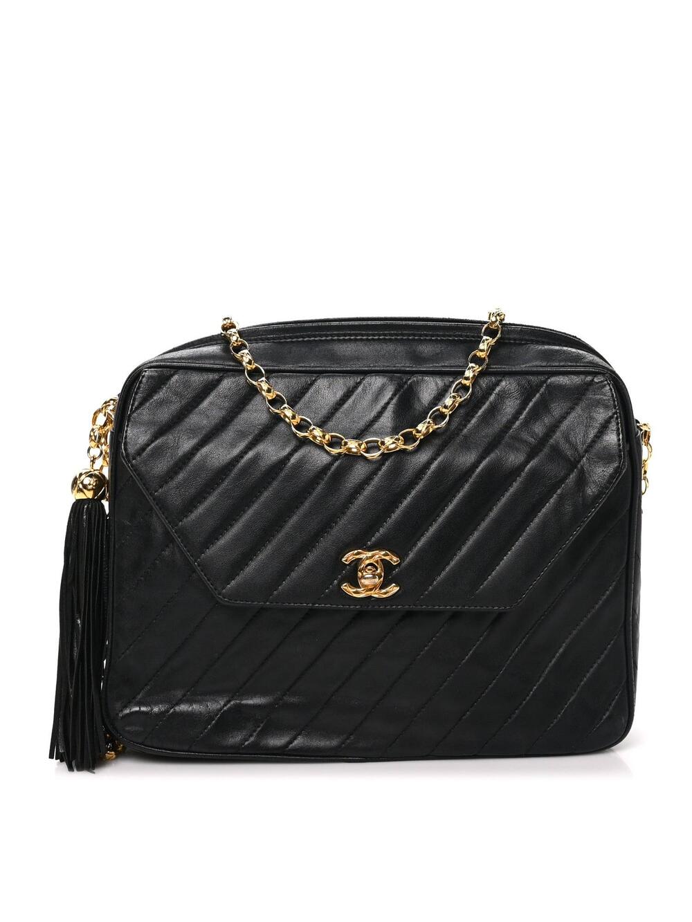 Chanel Lambskin Diagonal Quilted Tassel #341804C19B